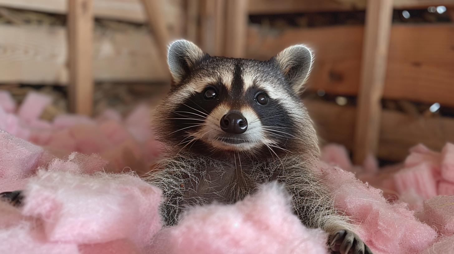 raccoons damage to attic insulation